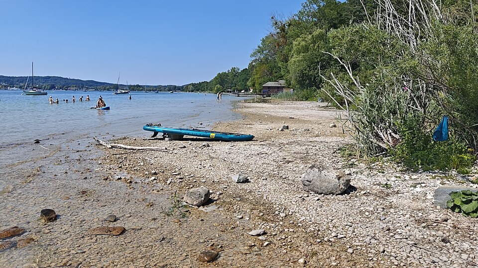 Bild vom Niedrigwasser des Starnberger See Niedrigwasser Juni 2026 bei Kempfenhausen